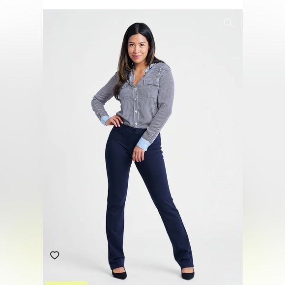 Betabrand Pants - Betabrand Straight-Leg Classic Dress Pant Yoga Pant Size XL Long Navy Office